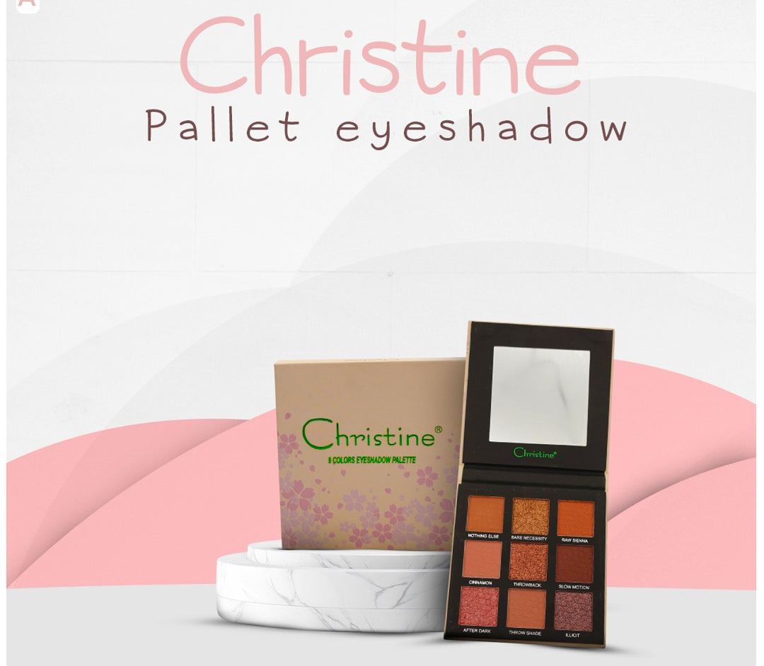 Christine 9 Colors Eye Shadow Palette - 9x1.4g | كريستين باليت اي شادو ب 9 ألوان مختلفة - 9x1.4 غرام