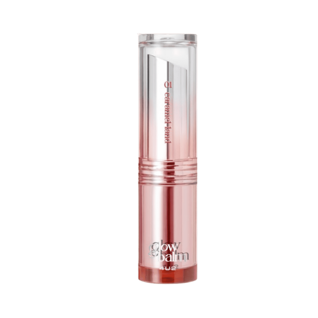 4U2 Mellow Glow Balm lip balm stick with pink transparent packaging 3g
