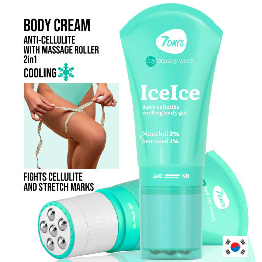7Days ICEICE Anti-Cellulite Cooling Body Gel - 130ml | سفن ديز جل كرايو مبرد مع رول مساج 2 في 1 - 130 مل