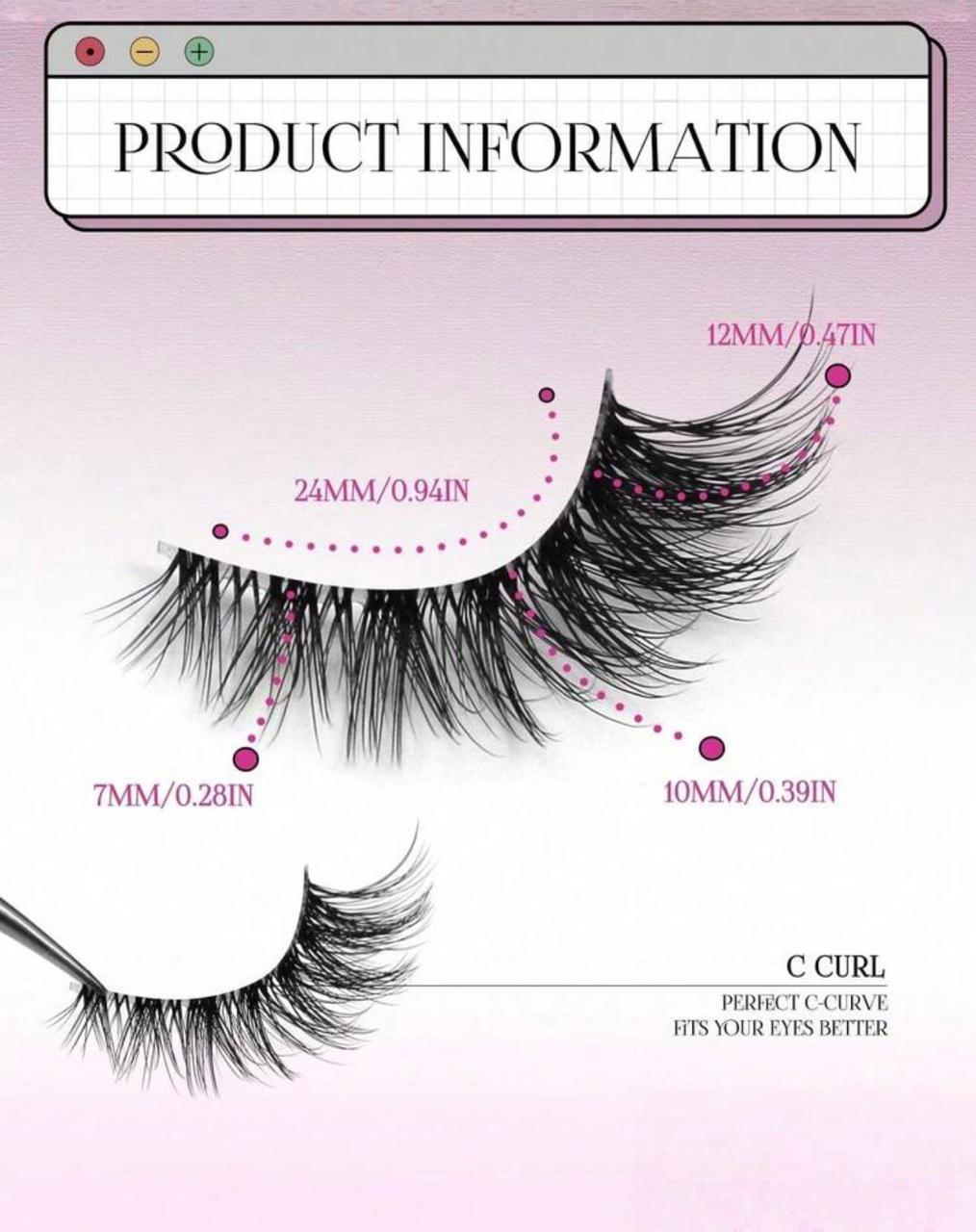 Tools & Cases Pink Eyelashes | رموش صناعية