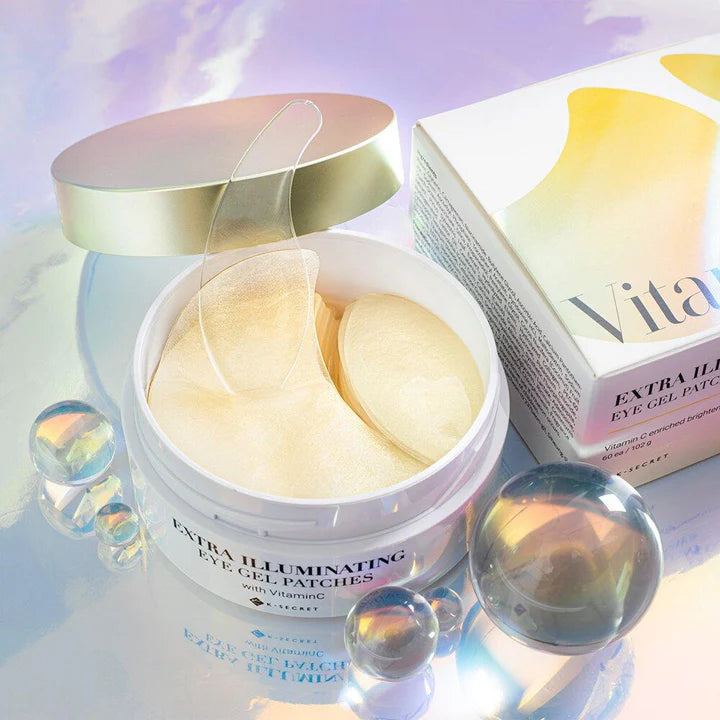 K-SECRET Extra Illuminating Eye Gel Patches VITAMIN C Pcs 60 - 102g | ك سيكريت ماسك جل تحت العين بالفيتامين سي - 60 قطعة 102 غ