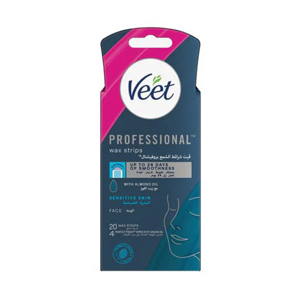 Veet Hair Remover Facial Hair Remover Face Wax Strips 20| فيت شرائح الشمع لازالة الشعر -20 قطعة