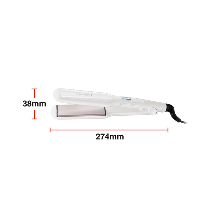 REMINGTON Pro Ceramic Extra Straightener White | ريمينغتون مكواة شعر برو-سيراميك إكسترا ذات لوحات عريضة