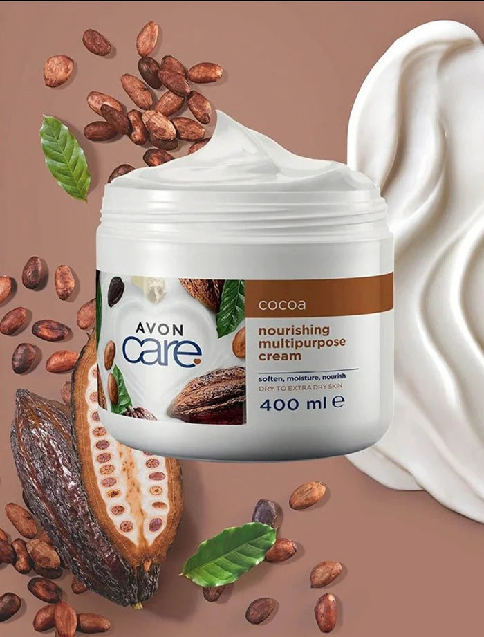 AVON Care Cocoa Nourishing Multipurpose Cream - 400ml |أفون كير كريم كاكاو مغذّي متعدد الاستخدامات - 400 مل