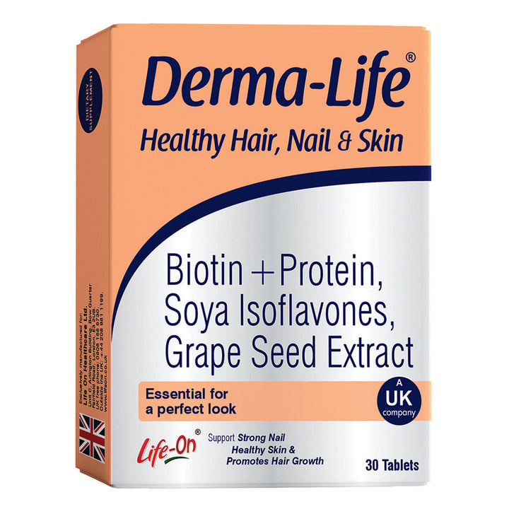 Life On Derma-Life Healthy Hair Nail Skin - 30 Tablets |لايف أون ديرما لايف لصحة الشعر والبشرة والأظافر - 30 قرص