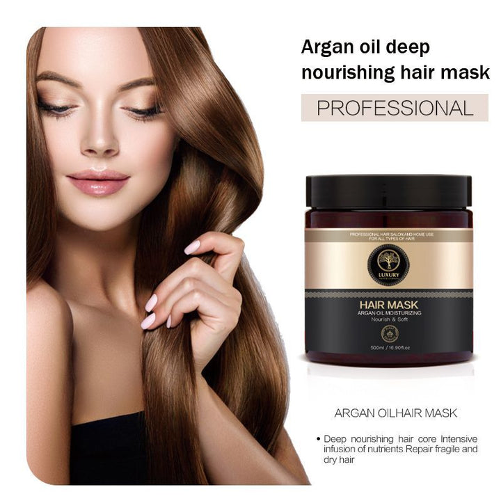 LUXURY Argan Oil Moisturizing Nourish & Soft Hair Mask - 500ml  | لكجري لكجري قناع زيت الأرغان المرطب والمغذي والناعم للشعر - 500 مل