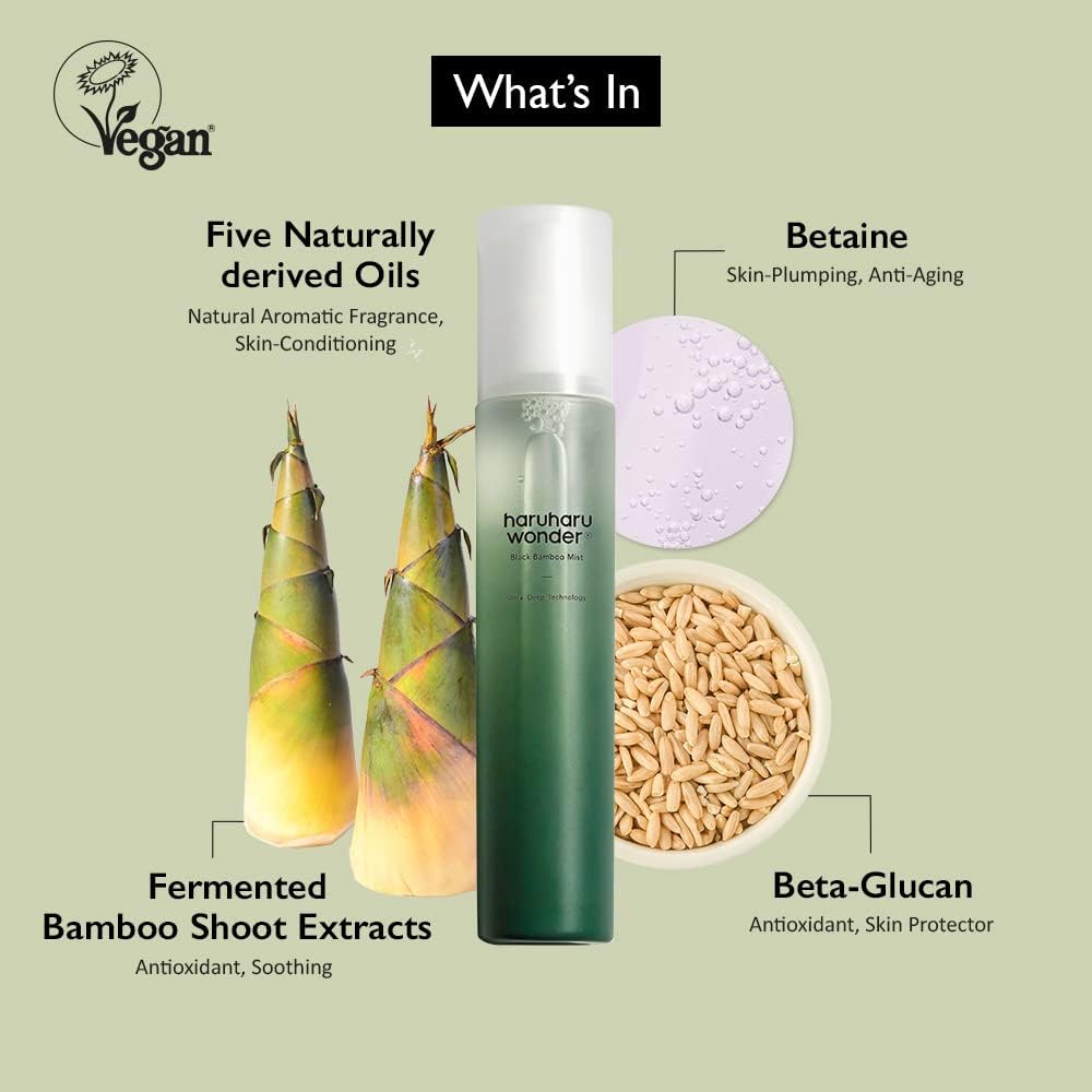 HaruHaru WonderBlack Bamboo Mist - 80ml| هارو هارو وندر مرطب للوجه -80 مل
