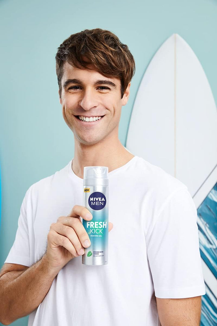 NIVEA Men Fresh Kick Shaving Foam - 200 ml| نيفيا رغوة الحلاقة -200مل