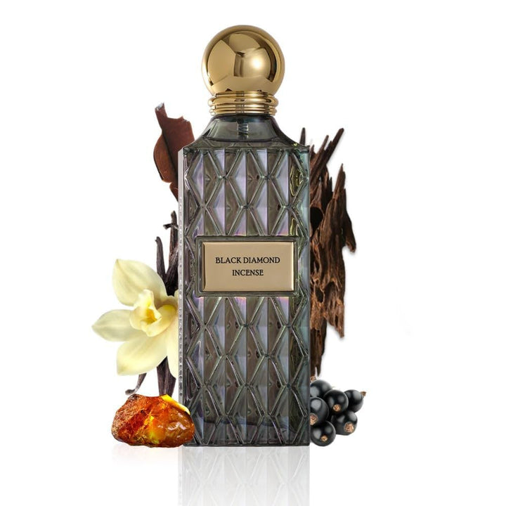 IBRAQ Ibrahim Al-Qurashi Black Diamond  Incense 150 ML | عطر ابراهيم القرشي بلاك دايموند بخور  للرجال 150 مل