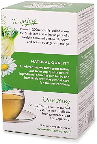 Ahmad Tea Digest' Natural Benefits Sweet Mint Fennel Biotin + Spearmint - 20 Bags | شاي احمد شاي النعناع الحلو والشمر والبيوتين والنعناع السنبلي - 20 كيس