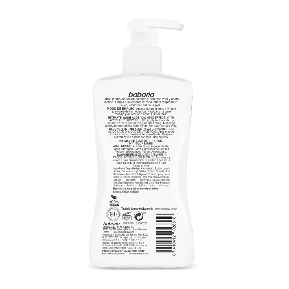 BABARIA Intimate Wash Aloe - 300ml | باباريا غسول نسائي بالالوفيرا - 300 مل