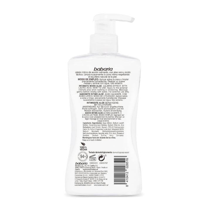 BABARIA Intimate Wash Aloe - 300ml | باباريا غسول نسائي بالالوفيرا - 300 مل