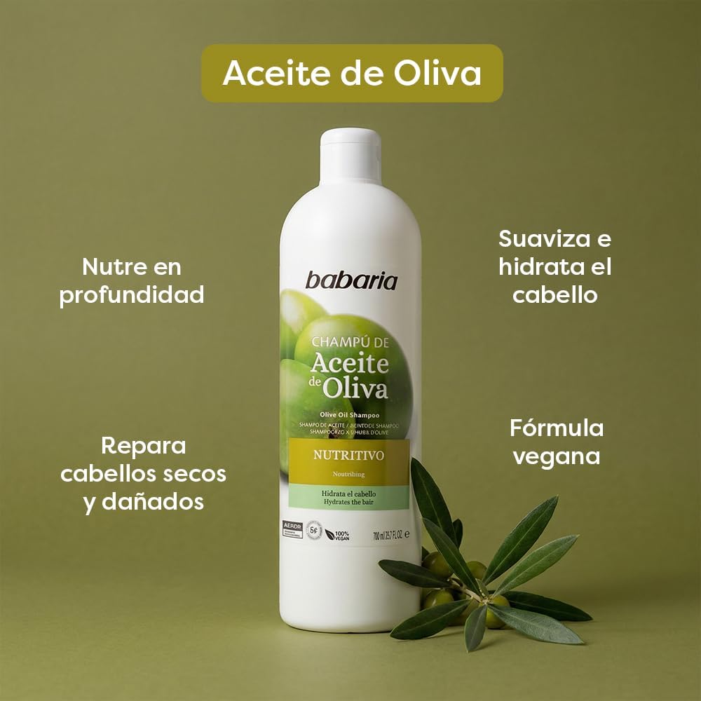 BABARIA Olive Oil Shampoo - 700ml | باباريا شامبو بزيت الزيتون - 700 مل