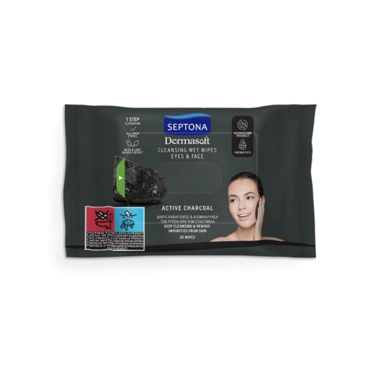 SEPTONA Dermasoft Cleansing Wet Wipes Eyes & Face - 20wipes | سيبتونا مناديل ازالة المكياج - ٢٠ قطعة