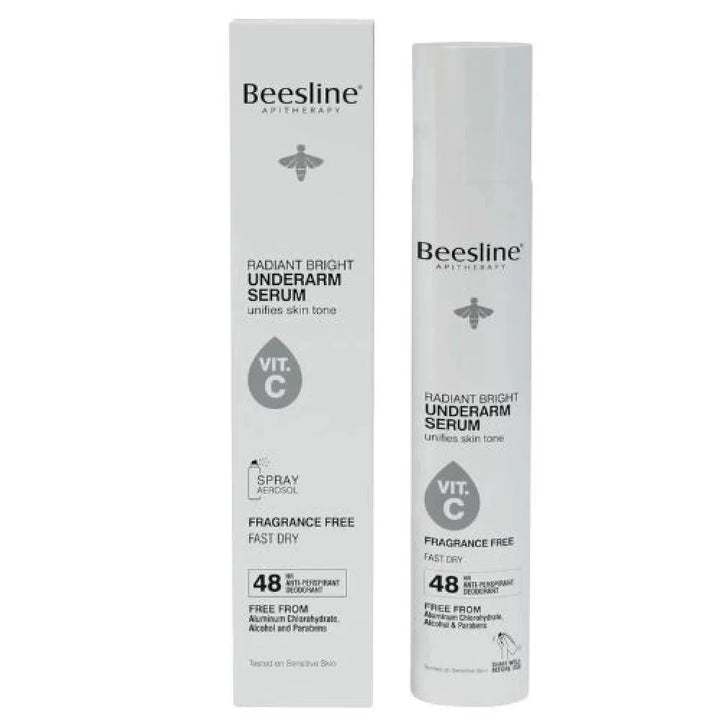 Beesline Radiant Bright Underarm Serum Vit C Spray 48h - 150ml | بيزلين بخاخ مضاد للتعرق و مفتح تحت الابط بفيتامين سي - 150 مل
