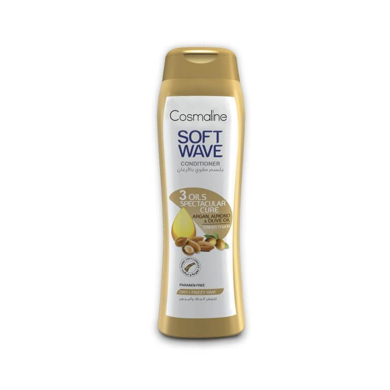 COSMALINE Soft Wave 3 Oils Spectacular Cure Dry & Frizzy Hair Conditioner - 400ml |كوزمالين بلسم سوف ويف للعانية بشعرك