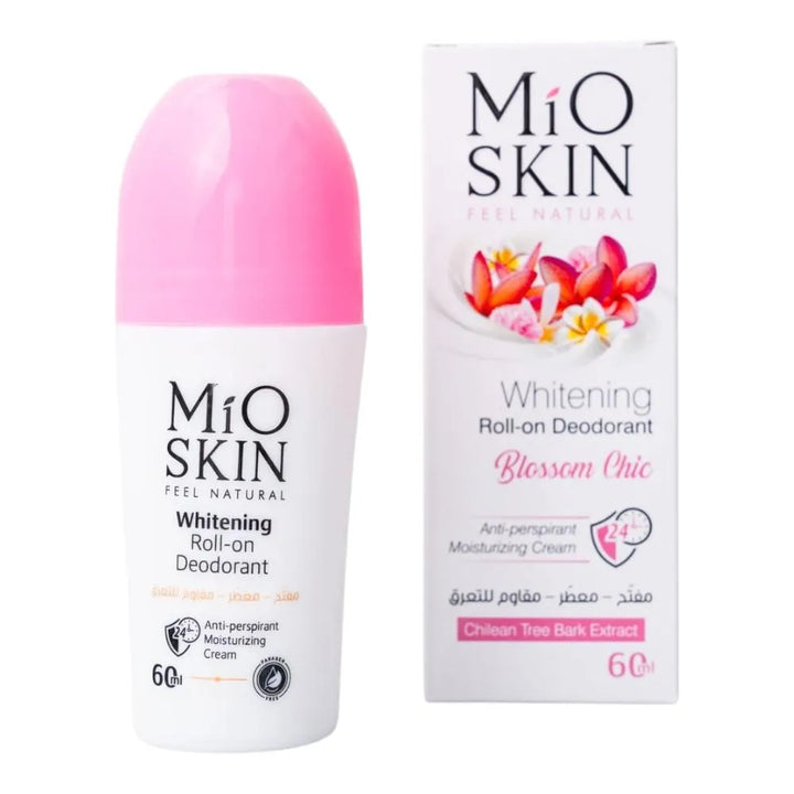 MIO SKIN Whitening Roll- On Deodorant 24hr Anti Perspirant Moisturizing Cream - 60ml|  ميو سكن مزيل تعرق رول ومبيض  لمدة 24 ساعة- 60 مل