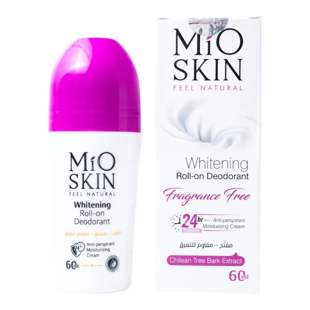 MIO SKIN Whitening Roll- On Deodorant 24hr Anti Perspirant Moisturizing Cream - 60ml|  ميو سكن مزيل تعرق رول ومبيض  لمدة 24 ساعة- 60 مل