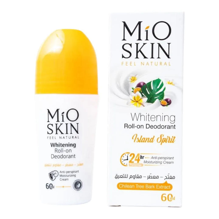 MIO SKIN Whitening Roll- On Deodorant 24hr Anti Perspirant Moisturizing Cream - 60ml|  ميو سكن مزيل تعرق رول ومبيض  لمدة 24 ساعة- 60 مل