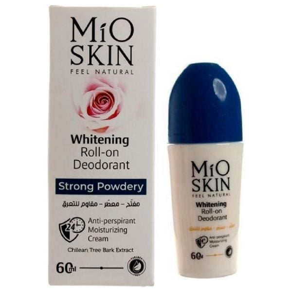 MIO SKIN Whitening Roll- On Deodorant 24hr Anti Perspirant Moisturizing Cream - 60ml|  ميو سكن مزيل تعرق رول ومبيض  لمدة 24 ساعة- 60 مل