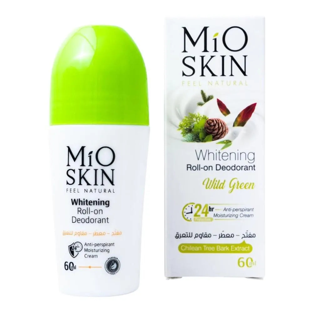 MIO SKIN Whitening Roll- On Deodorant 24hr Anti Perspirant Moisturizing Cream - 60ml|  ميو سكن مزيل تعرق رول ومبيض  لمدة 24 ساعة- 60 مل