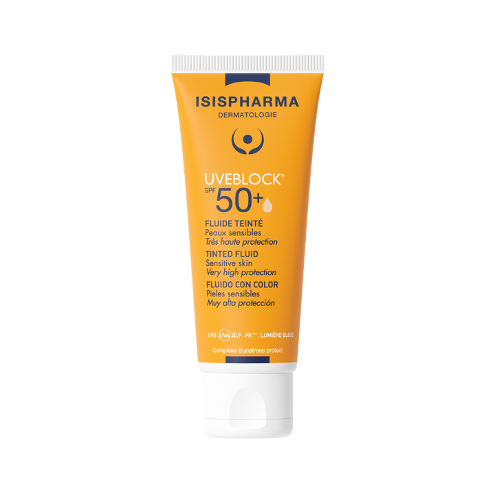 ISIS PHARMA UVBLOCK SPF50 FLUID Light TINT - 40 ML | ايزيس فارما واقي شمسي مع لون spf50 - 40 مل