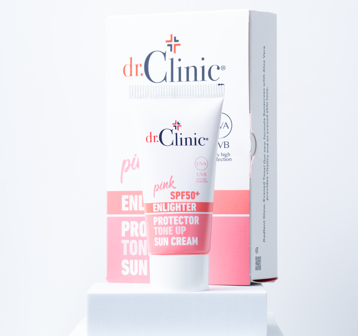 dr.Clinic pink SPF50 Enlighter Protector Tone Up Sun Cream - 50ml | دكتور كلينيك واقي شمسي كريم بينك تون اب - 50 مل