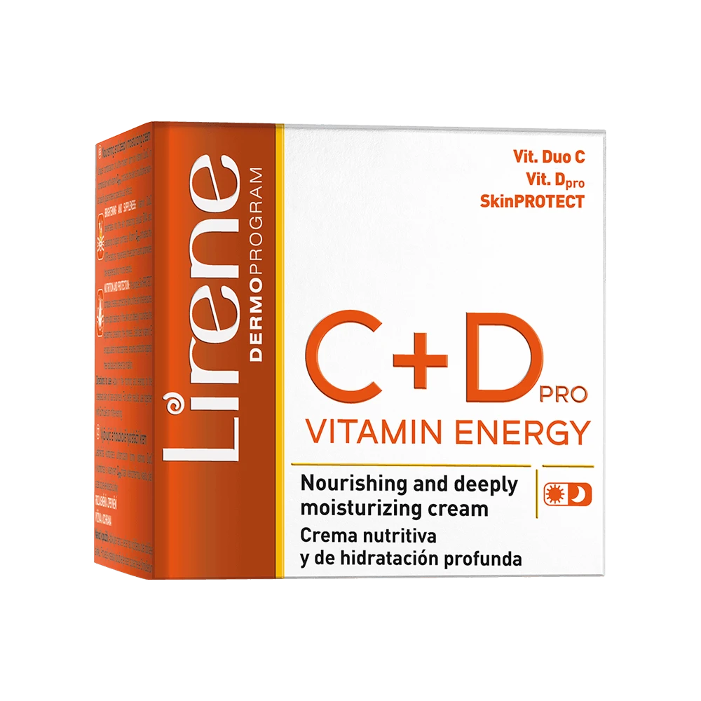 Lirene VITAMIN ENERGY С+D PRO Nourishing and deeply moisturising cream - 50ml | ليرين كريم مرطب فيتامين سي لتعزيز الإشراقة - 50مل