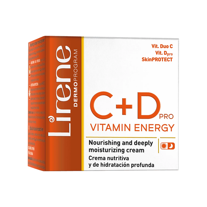 Lirene VITAMIN ENERGY С+D PRO Nourishing and deeply moisturising cream - 50ml | ليرين كريم مرطب فيتامين سي لتعزيز الإشراقة - 50مل