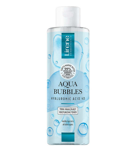Lirene Aqua Bubbles Hyaluronic Acid 4D Hydrating Toner - 200ml | ليرين أكوا بابلز تونر مرطب بالهيالورونيك اسيد - 200 مل
