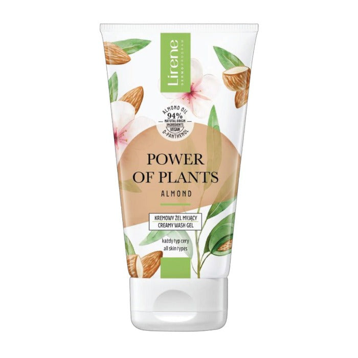 Lirene Power Of Plants Creamy face gel  Almond - 150ml | ليرين غسول كريمي جيل بزيت اللوز - 150 مل