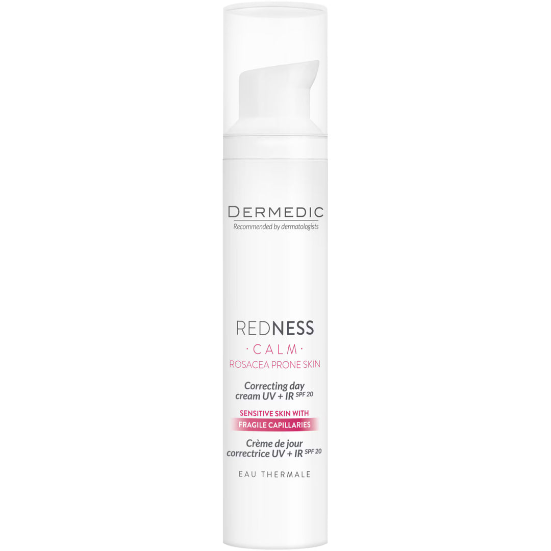 Dermedic Redness Correcting Day Cream Uv+Ir Spf 20 - 40ml | ديرمديك كريم نهاري مصحح للبشرة مع Spf20 - 40 مل