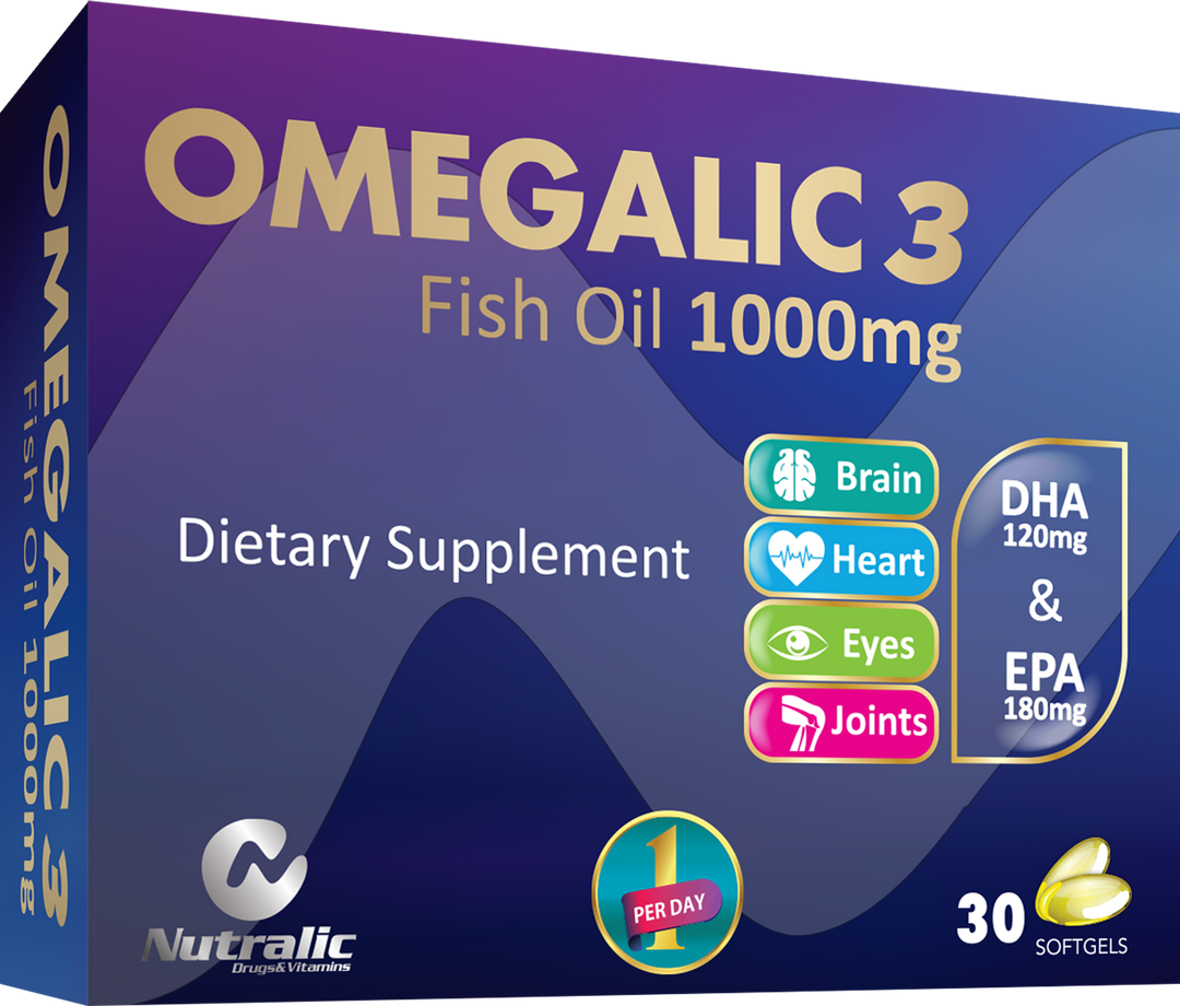 Nutralic Omegalic 3 Fish Oil 1000mg - 30 Softgels | نيوتراليك اوميغا 3 زيت السمك 1000 ملغ – 30 كبسولة هلامية