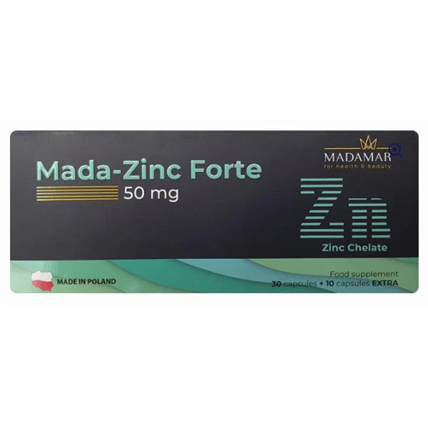 Madamar Mada Zinc Forte 50 mg - 30 Capsules | مادامار مادا زنك فورت 50 ملغ – 30 كبسولة