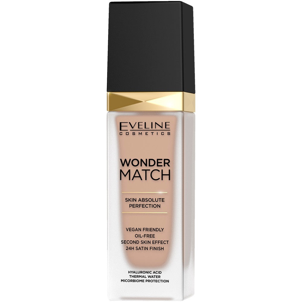 EVELINE Wonder Match Foundation Vegan Friendly Oil-Free - 30ml | ايفلين كريم أساس خالي من الزيوت - 30 مل