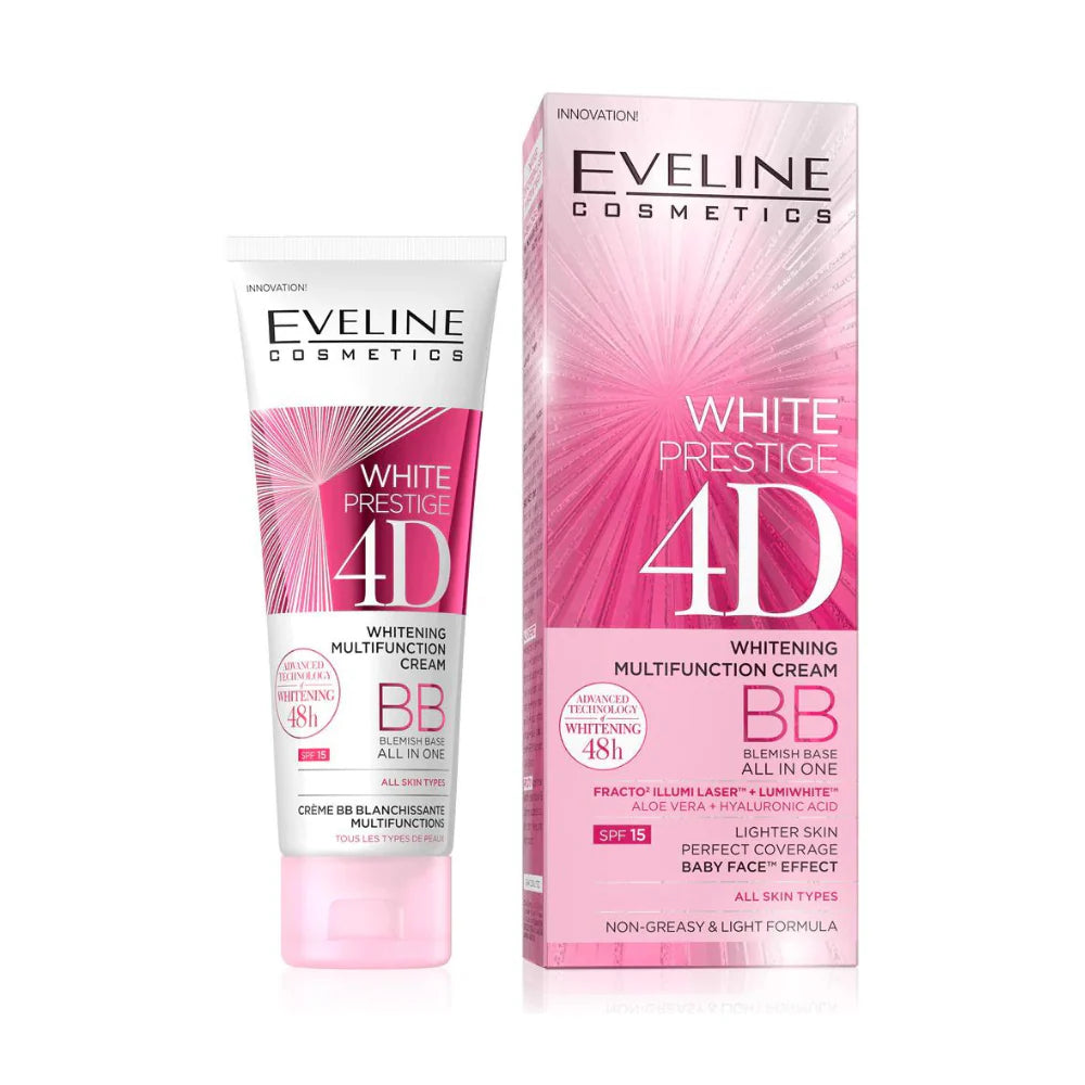 Eveline White Prestige 4D Whitening Multi-Function BB Cream - 50ml | ايفيلين بيبي كريم لتفتيح البشرة - 50 مل