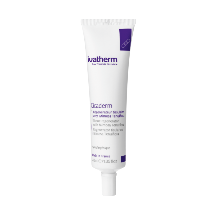 ivatherm Cicaderm Cream - 40ml | ايفاثيرم سيكادرم كريم مرمم وﻣﺴﻜﻦ للبشرة ل شفاء الجروح و الحروق و الندبات.مناسب لكل أنواع البشرة - 40 مل