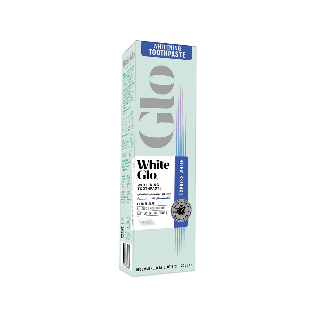 White Glo Express White Whitening Toothpaste - 205g | وايت جلو معجون أسنان مبيض - 205 غرام
