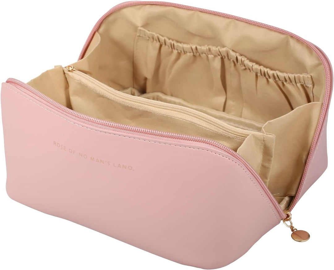 WASHBAG Purple triangle leather bag | ووش باغ حقيبة مكياج باللون الوردي