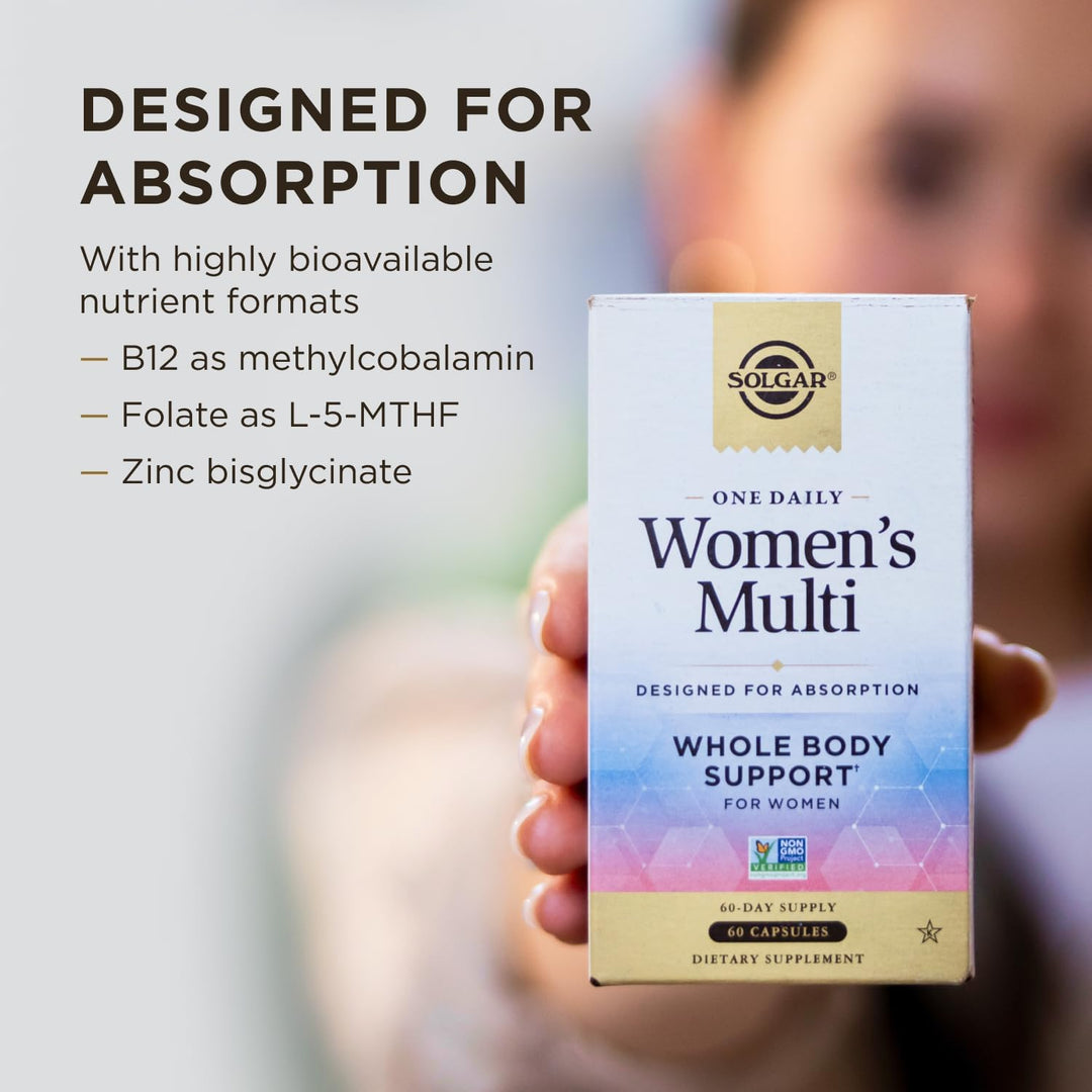 SOLGAR One Daily Women's Multi Whole Body Support - 60 Capsules | سولغار مكمل غذائي للنساء متعدد الفيتامينات - 60 كبسولة