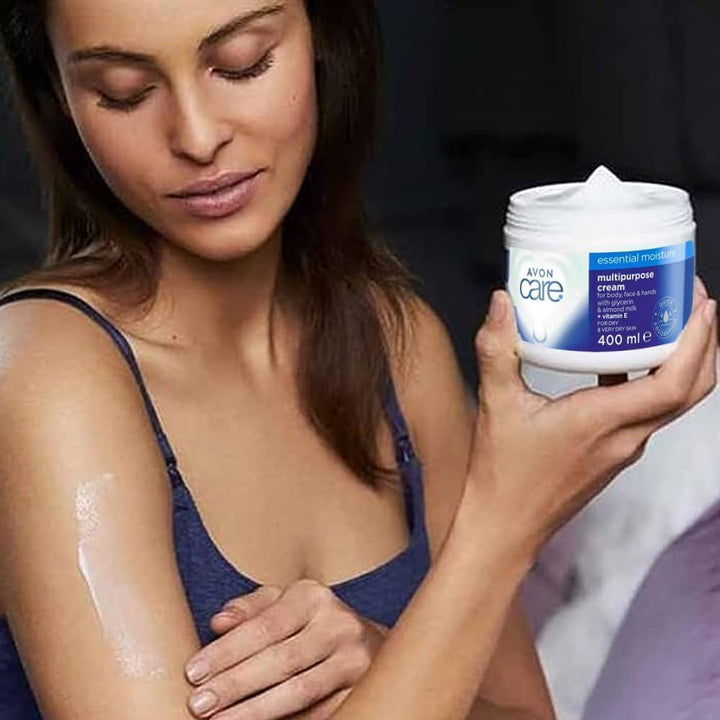 AVON Care Almond Milk Essential Moisture Multipurpose Cream - 400ml | افون كريم مرطب بخلاصة حليب لوز - 400مل