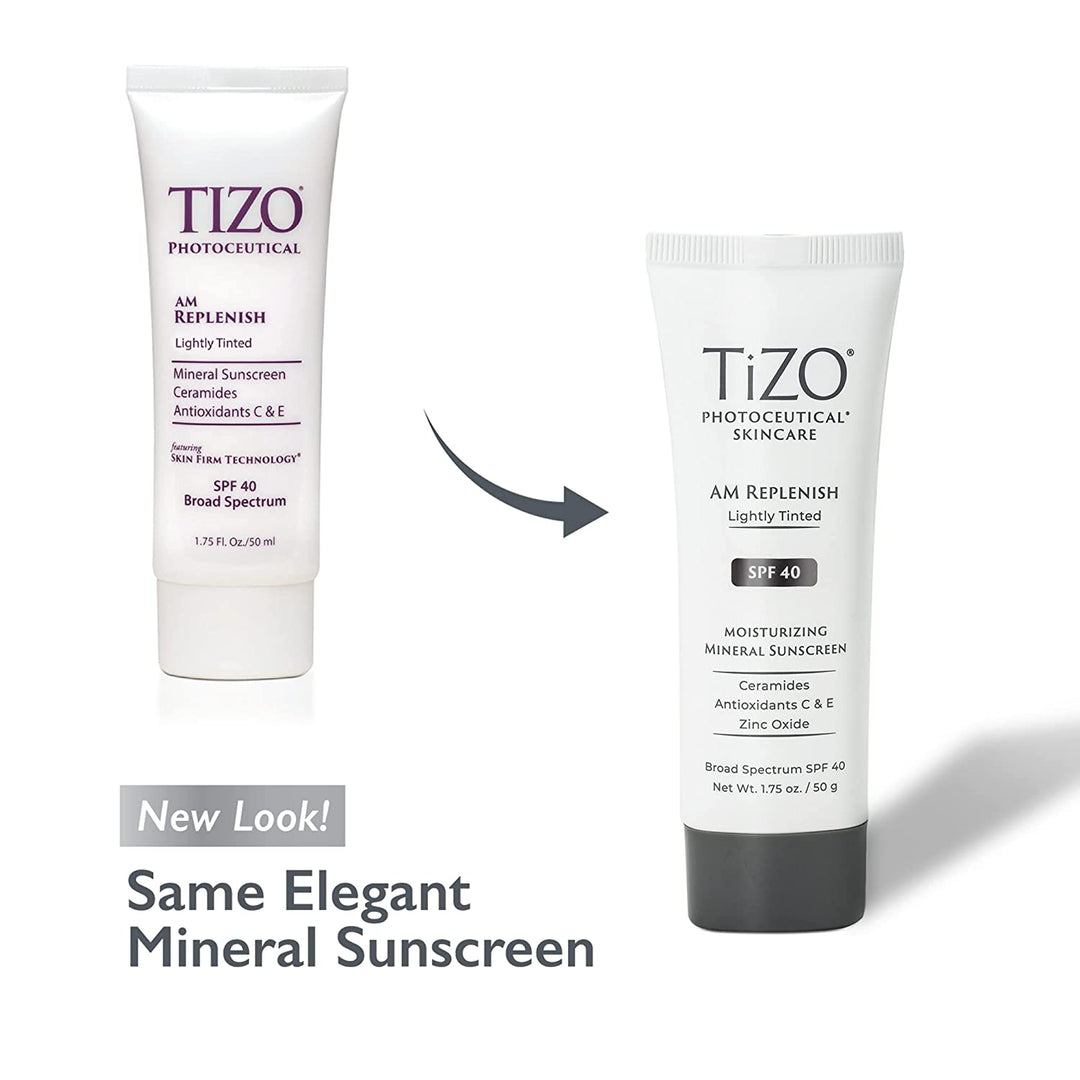 Tizo Photoceutical AM Replenish Lightly Tinted SPF 40 - 50g | تايزو واقي شمسي صباحي مع لون خفيف spf 40 - 50 غرام