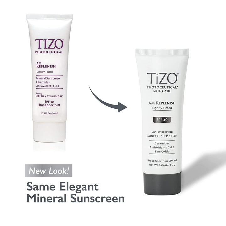 Tizo Photoceutical AM Replenish Lightly Tinted SPF 40 - 50g | تايزو واقي شمسي صباحي مع لون خفيف spf 40 - 50 غرام