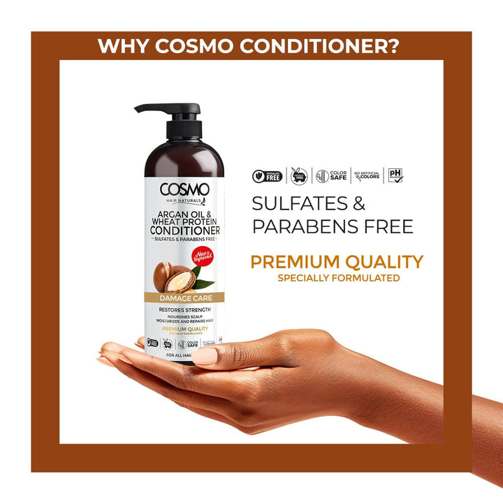 Cosmo Argan Oil & Wheat Protein Conditioner - 1000ml | بلسم كوزمو بزيت الأركان وبروتين القمح - 1000 مل