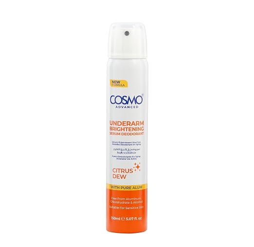COSMO COSMETICS BODY SERUM DEODORANT UNDERARM - 150ml | كوزمو كوزمتكس بخاخ مزيل تعرق بتركيبة خفيفة وسريعة الامتصاص - 150 مل