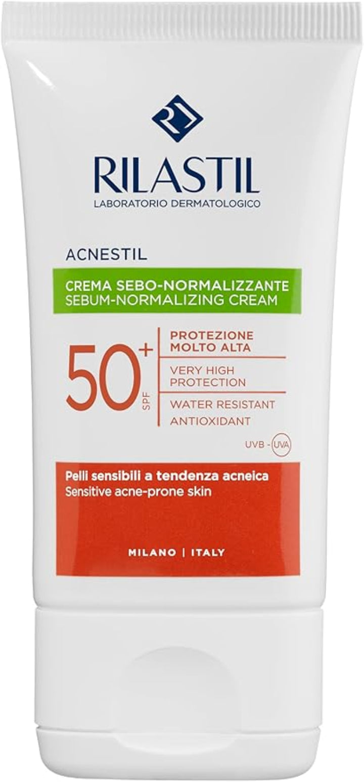 Rilastil Sebum-Normalizing Cream Spf50+ - 40ml | ريلاستيل كريم لتوازن الدهون مع عامل حماية من الشمس spf50+ - 40 مل