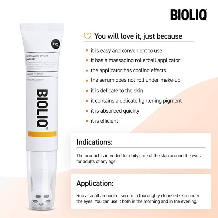 Bioliq PRO Augenserum Gegen Augenringe Schwellungen Falten Mit Applikator | بايوليك سيروم رولر تحت العين لتقليل الانتفاخات والهالات السوداء