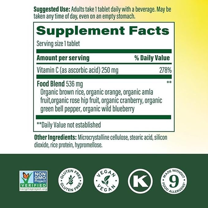 Mega Food Plus Real Food Complex C Vitamin C Daily Supplement - 30 Servings | ميغا فود فيتامين C  مكمل يومي – 30 حصة