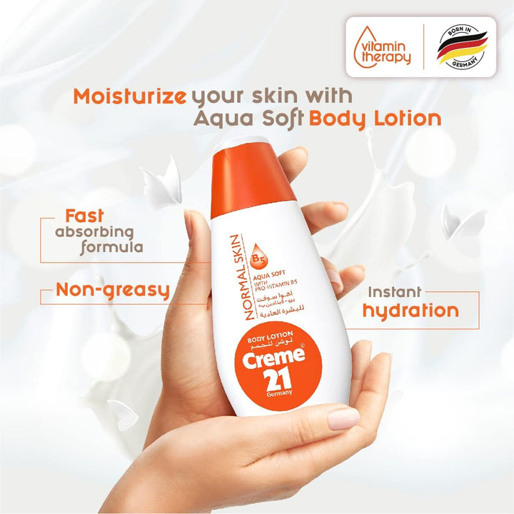 Creme21 Germany Aqua Soft Body Lotion Normal Skin - 400ml | كريمي 21 جيرمني لوةشن مرطب للجسم -400 مل