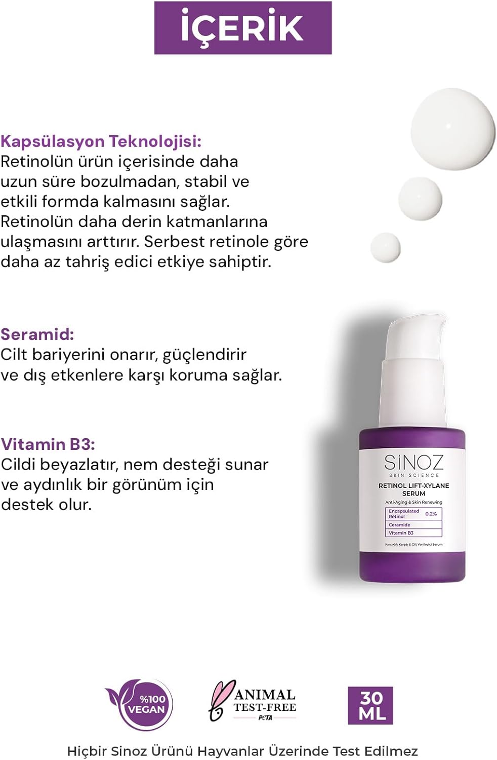 Sinoz Retinol Lift-Xylane Serum - 30ml| سينوز سيروم مضاد للشيخوخة -30 مل
